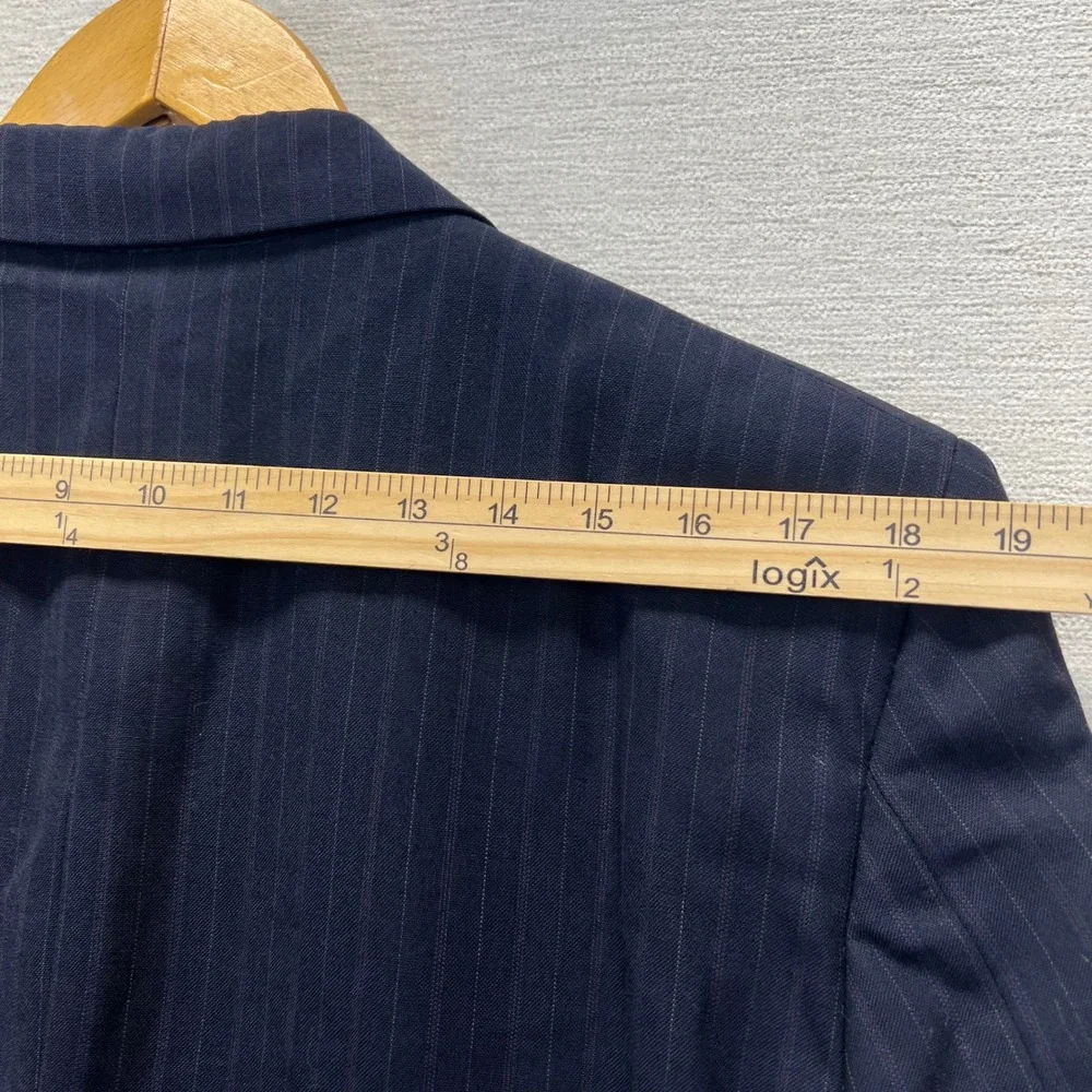 Daks London New York Wool‎ Blazer VTG Mens Navy Pinstripe Suit Jacket 44R USA